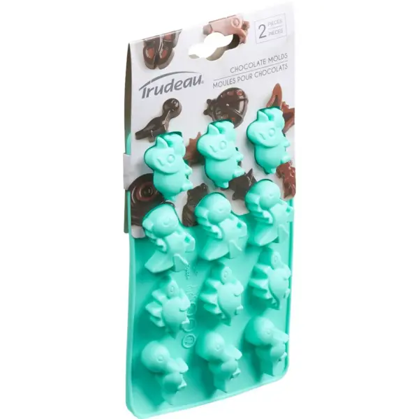 Trudeau 2pk Dinosaur Chocolate Molds Aqua