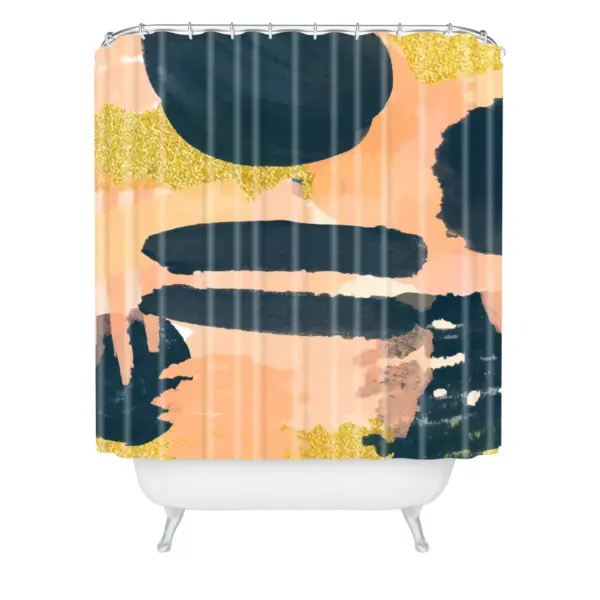 Lunch with Audrey Hepburn Shower Curtain Pink - Deny Designs