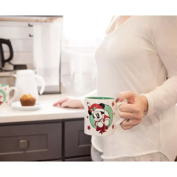 Silver Buffalo Mickey and Minnie Mouse Holiday Mugs, Set of 2 | Each Holds 14 Ounces