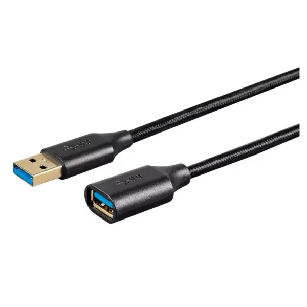 Monoprice USB & Lightning Cable - 10 Feet - Black | USB 3.0 A Male to A Female Premium Extension Cable