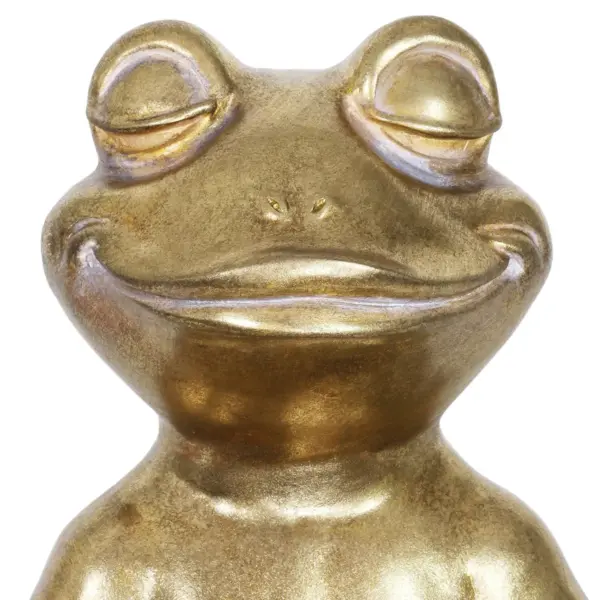 14.17" Resin Yoga Frog Statue Gold - Exhart