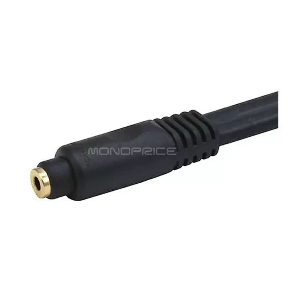 Monoprice Audio Extension Cable - 25 Feet - Black | Premium 3.5mm Stereo Male to 3.5mm Stereo Female 22AWG, Gold Plated