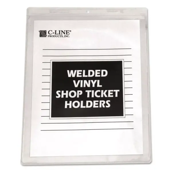 C-Line Clear Vinyl Shop Ticket Holder Both Sides Clear 15" 8 1/2 x 11 50/BX 80911