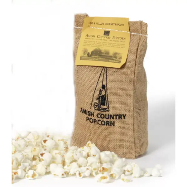 Whirley-Pop Original Stovetop Popcorn Popper with Ceramic Serving Bowl and Amish County Burlap Bag Popcorn