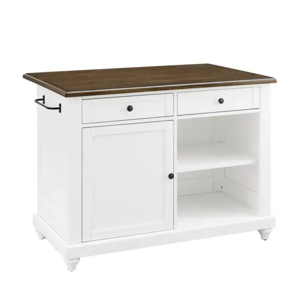 Mona Kitchen Island with 2 Stools White - Dorel Living