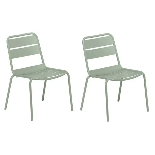 Eiland 3pc Patio Set with 36" Square Dining Table & 2 Kapri Side Chairs - Sage - Oxford Garden