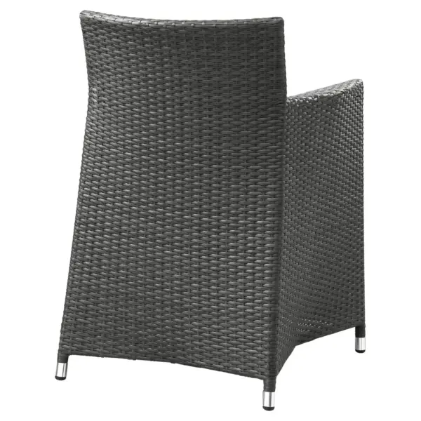 Junction Armchair Outdoor Patio Wicker Set of 2 in Brown White - Modway