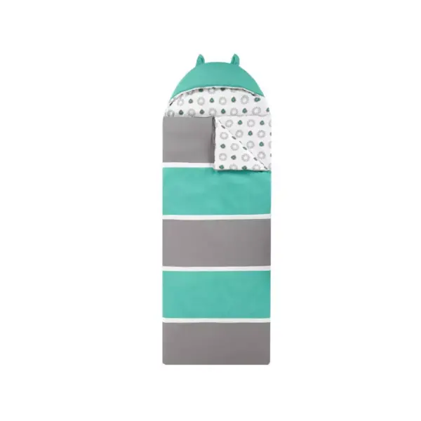 Twin XL Holger Sleeping Bag Gray/Aqua - Chic Home Design