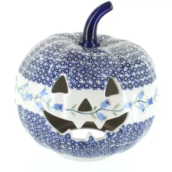 Blue Rose Polish Pottery Tulip Large Pumpkin Luminary