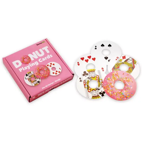 Gamago Donut-Shaped Playing Cards | 52 Card Deck + 2 Jokers