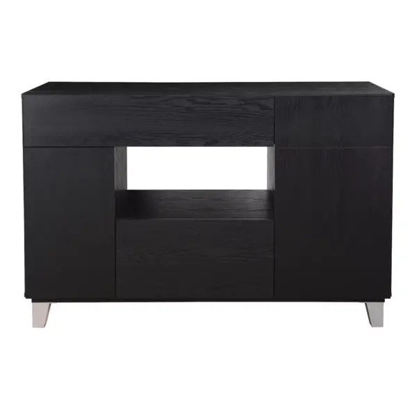 Darrell Contemporary 2 Cabinet Server Wood/Black - HOMES: Inside + Out