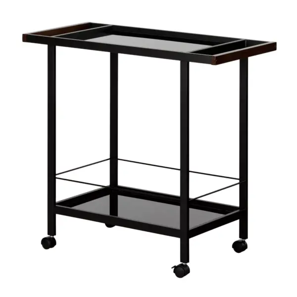 City Life Metal Bar Cart On Wheels Black - South Shore