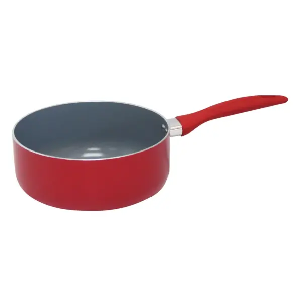 Gourmet Chef 175 Fl Qt Eco Friendly Non Stick Ceramic Sauce Pan - Red