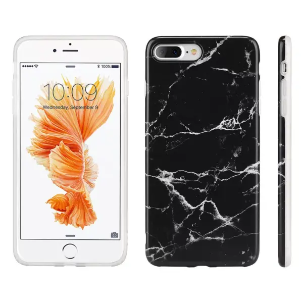 INSTEN TPU Marble Case compatible with Apple iPhone 7 Plus, Black