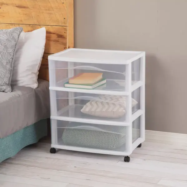 3 Drawer Wide Cart White - Room Essentials™