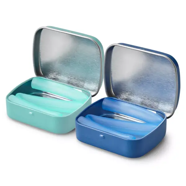 GoSili 2pk Reusable Standard Straw Tins  Cobalt/Mint