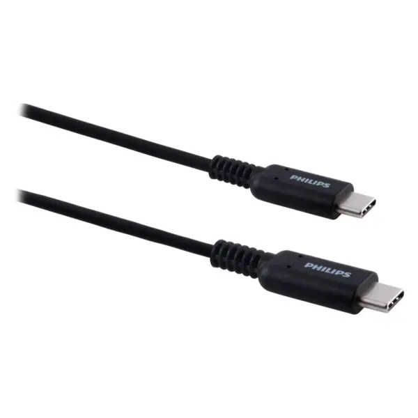 Philips 6' Cable, USB-C to USB-C 60W Charge - Black