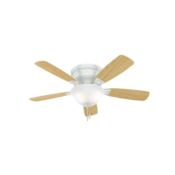 48" LED Low Profile Ceiling Fan (Includes Energy Efficient Light Bulb) White - Hunter