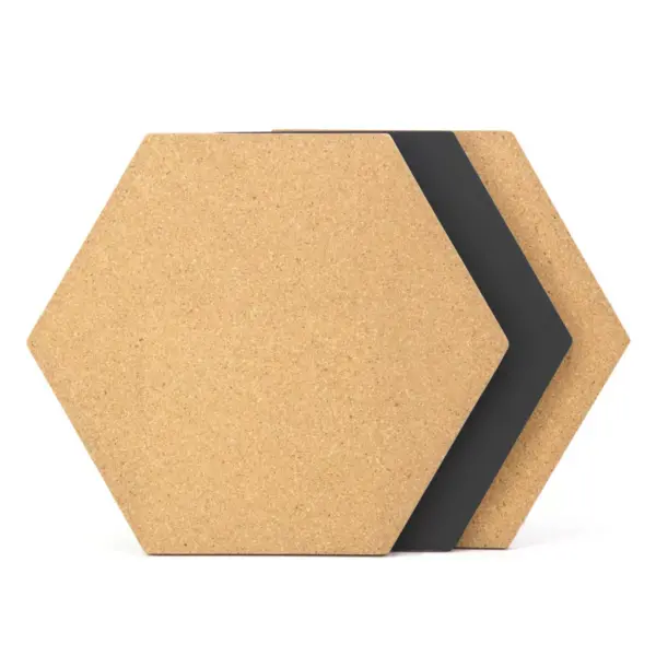 U Brands 3ct Hexagon Cork Bulletin Board Tiles