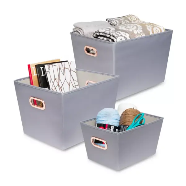 Honey-Can-Do Decorative Organizing Totes Gray