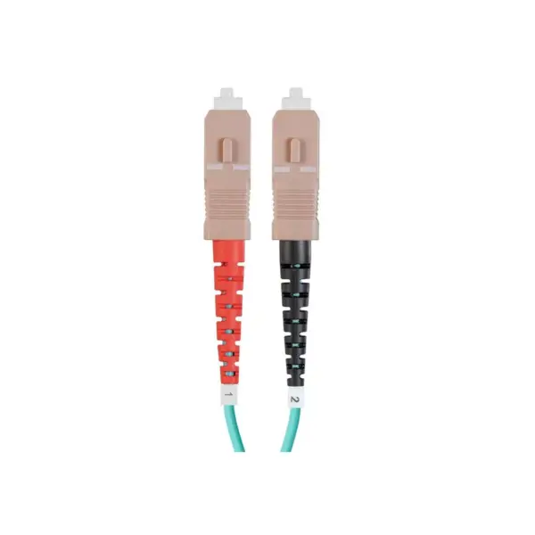 Monoprice OM4 Fiber Optic Cable - 1m (Meter) - SC/UPC-SC/UPC, Multi Mode, Duplex, 50/125 Type, 2.0mm, PVC