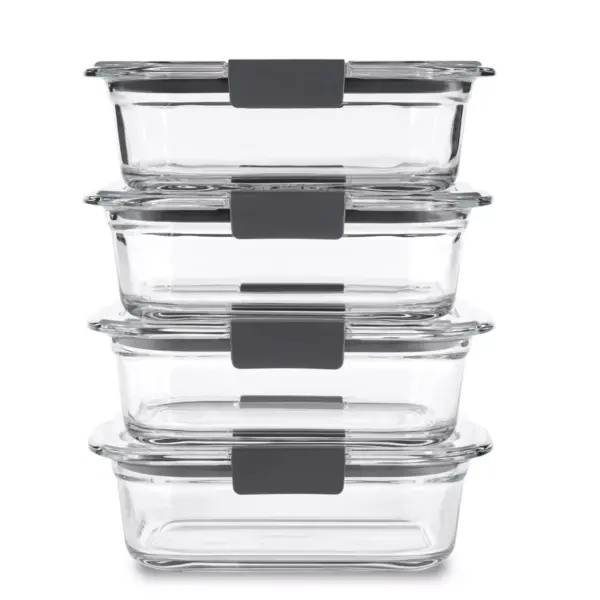 Rubbermaid 8pc Brilliance Glass Food Storage Container Set