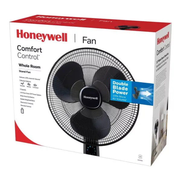 Honeywell Oscillating Stand Fan with Double Blades Black