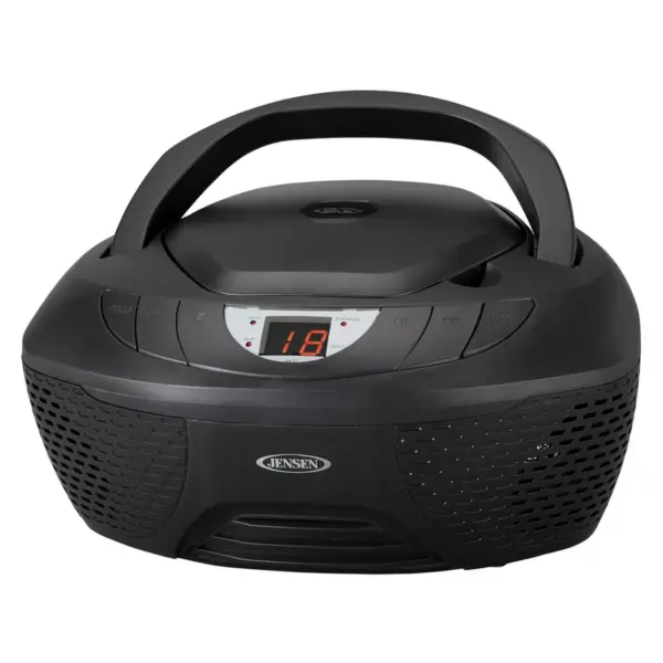 JENSEN CD AM/FM Radio Boombox with LED display - Black (CD-475)