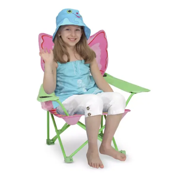 Melissa & Doug Sunny Patch Bella Butterfly Outdoor Folding Lawn and Camping Chair with Carrying Case