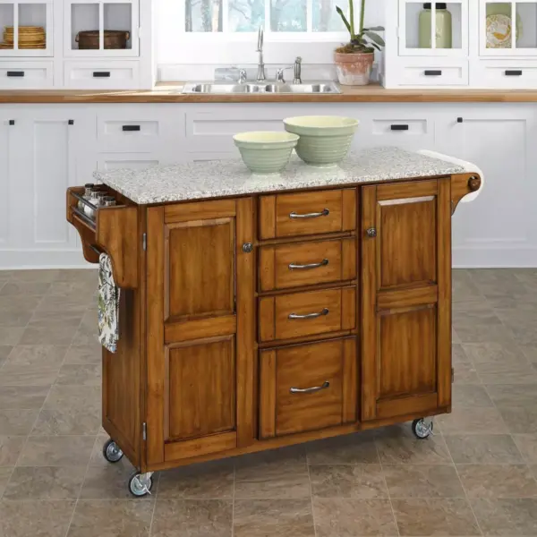 Kitchen Carts And Islands with Granite Top Gray - Home Styles