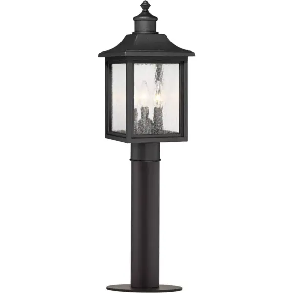 John Timberland Outdoor Post Light Fixture LED Black 29" Seedy Glass Exterior House Porch Patio Deck Garden Yard Driveway Walkway