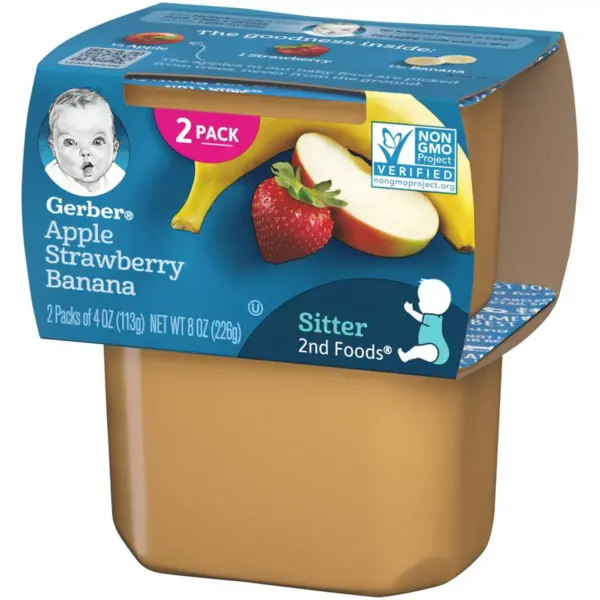 Gerber Sitter 2nd Foods Apple Strawberry Banana Baby Meals - 2ct/4oz Each