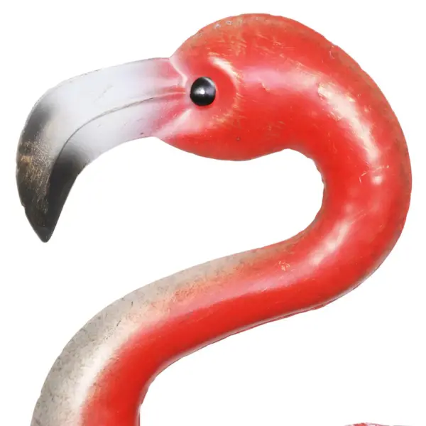 29" Wood and Metal Flamingo Statue - Exhart