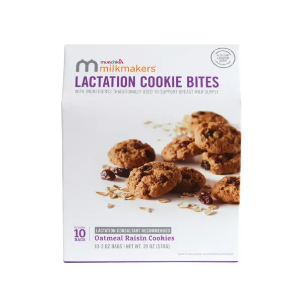 Munchkin Milkmakers Lactation Cookie Bites - Oatmeal Raisin - 10ct