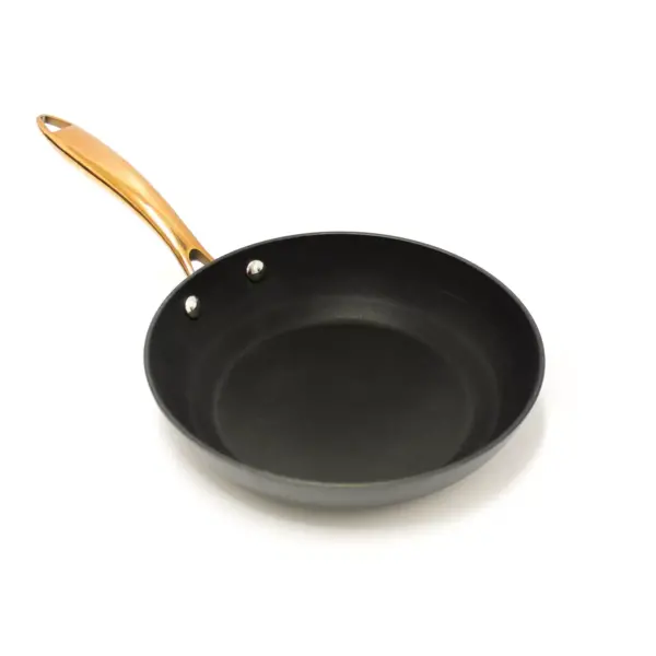 BergHOFF Ouro Black Hard Anodized 3Pc Fry Pan Set, Rose Gold Handles