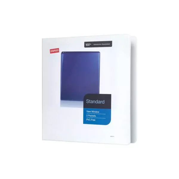 Staples Standard 1.5" 3-Ring View Binders White 12/Carton (26438CT) 55409CT/26438CT