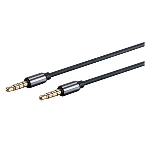 Monoprice Audio Cable - 15 Feet - Black | Auxiliary 3.5mm TRRS Audio & Microphone Cable, Slim Design Durable Gold Plated - Onyx Series