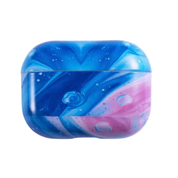 Insten Marble Case for Airpods Pro, Glossy Pattern Soft TPU Skin Cover Charging Case, Space Blue Pink