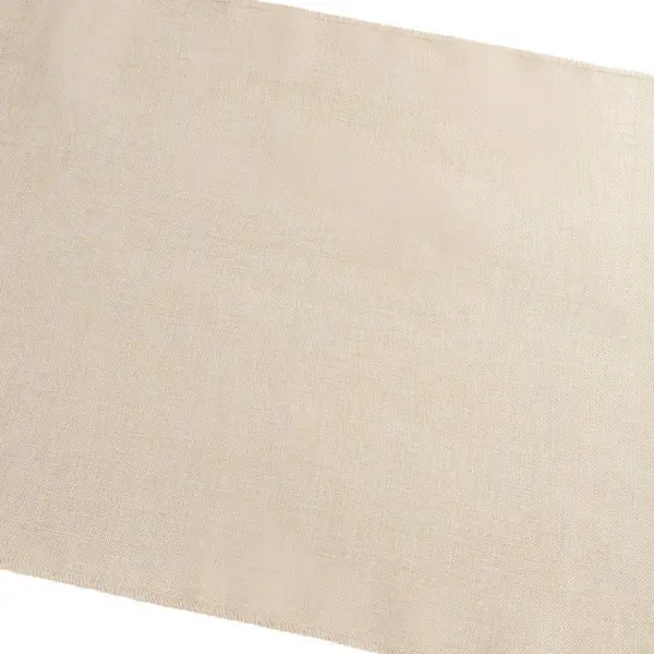 Genie Crafts Beige Linen Fabric Dining Table Runner Roll, 360 Inches Long x 17.7 in