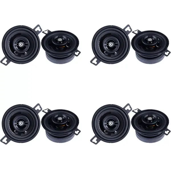 Memphis Audio 4 x PRX3 Power Reference Series 3-inch 15 watt Car Audio Coaxial Speaker System, Black (4 Pack)