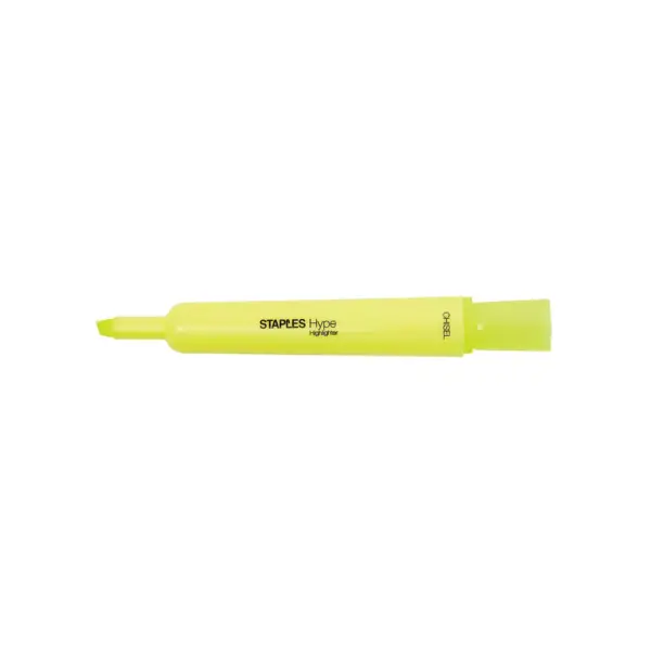 Staples Hype Tank Highlighters Chisel Yellow 12/PK (29203)