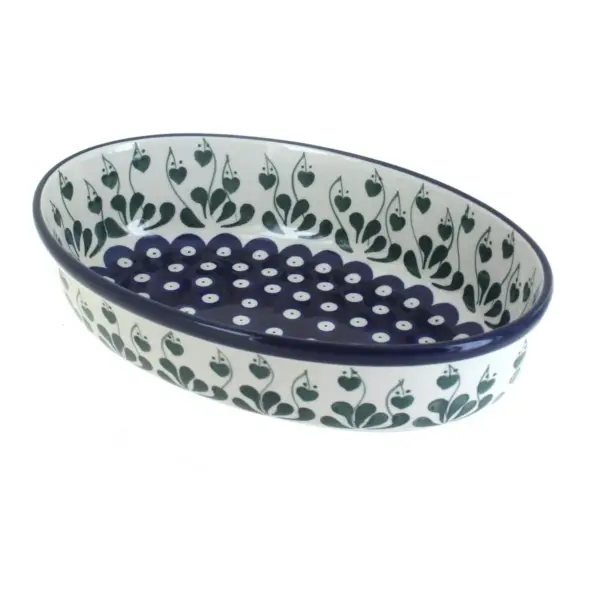 Blue Rose Polish Pottery Alyce Small Oval Baking Dish