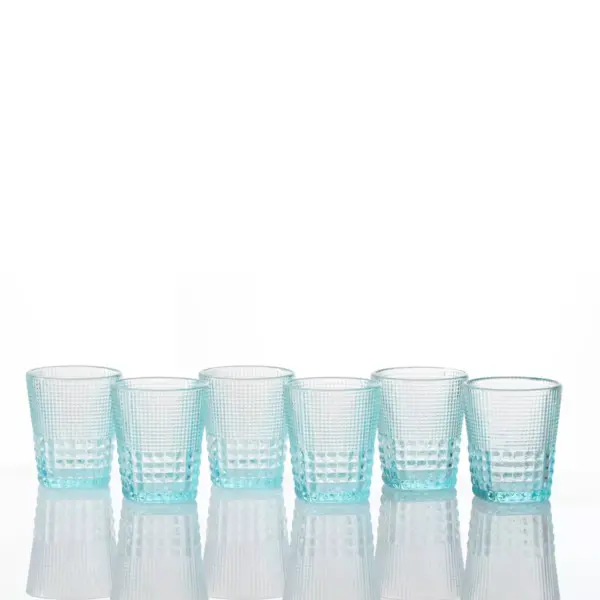 11.5oz 6pk Crystal Malcolm Double Old Fashion Glasses Light Blue - Fortessa Tableware Solutions