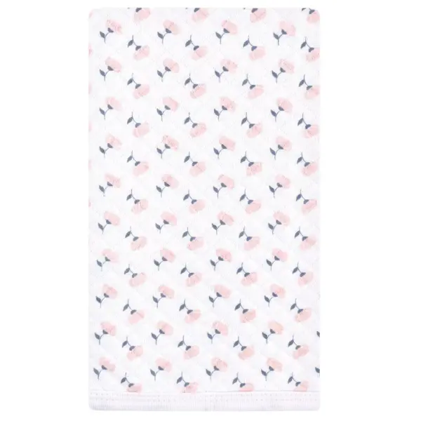 Hudson Baby Infant Girl Quilted Burp Cloths 10pk, Pink Navy Floral, One Size