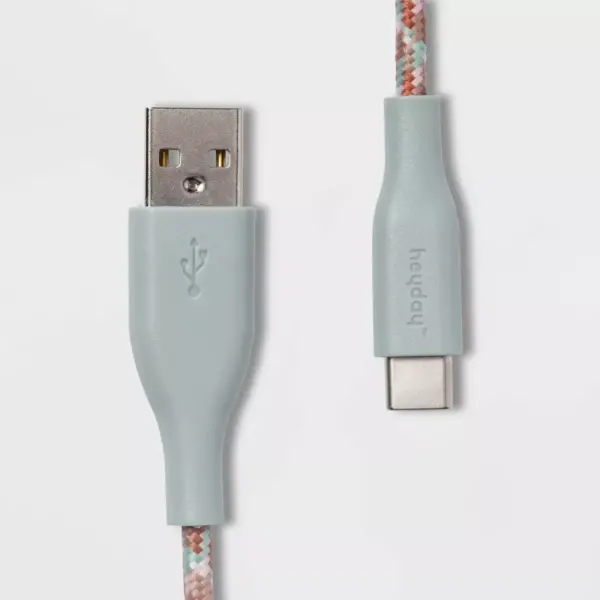 heyday™ 4' USB-A to USB-C Braided Cable - Misty Blue