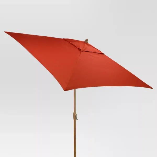 6.5' Square Umbrella - Red - Medium Wood Finish - Threshold™