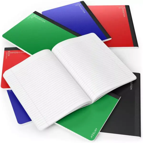 Arteza Composition Notebooks, College Ruled, 100 Sheets of Paper - 8 Pack (ARTZ-9124)