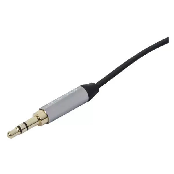 Monoprice Audio Cable - 3 Feet - Black | 3.5mm Stereo Male Plug to 3.5mm Stereo Male Plug, Gold Plated