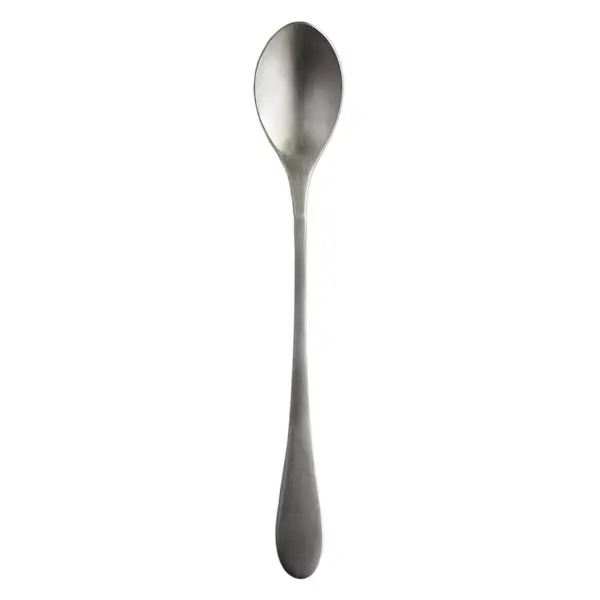 Knork 8.5 Inch Handle 18/0 Stainless Steel Cocktail Tea Beverage Stirring Spoons, Matte Silver (6 Pack)