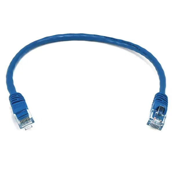 Monoprice Cat5e Ethernet Patch Cable - 1 Feet - Blue | Network Internet Cord - RJ45, Stranded, 350Mhz, UTP, Pure Bare Copper Wire, 24AWG